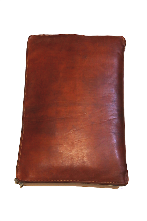 Handmade Leather Computer Bag with 5 Pockets and Extra Storage