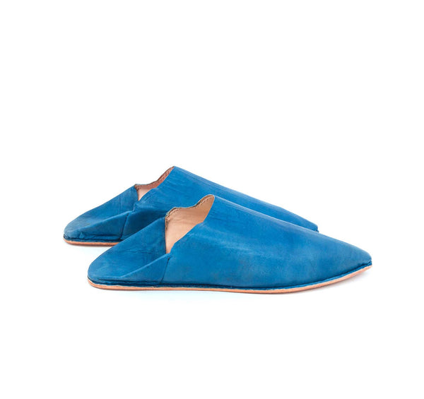 blue Leather Mule / slippers for Men