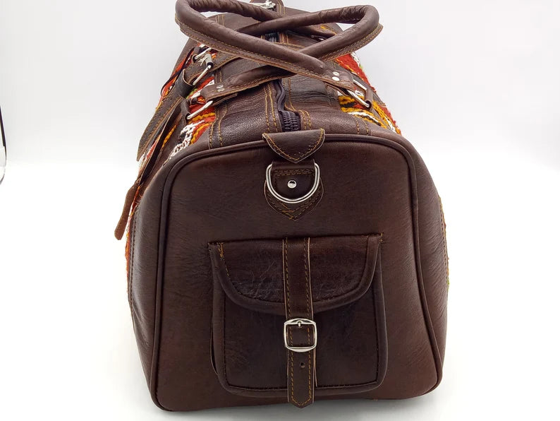 Vintage Kilim travel bag , Boho Style, Large weekender bag unisex, travel duffel bag